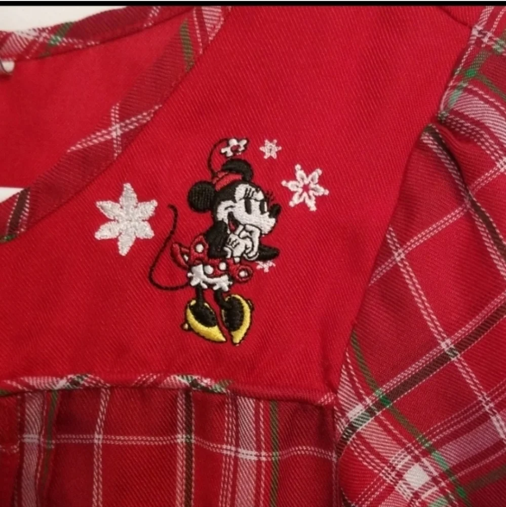 Disney Red Plaid Nightgown with Embroidered Detail - Picture 2 of 4